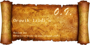 Oravik Iziás névjegykártya